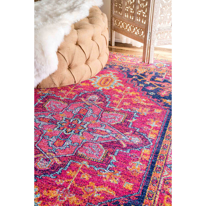 Mistana™ Christophe Blooming Pink/Orange Area Rug & Reviews